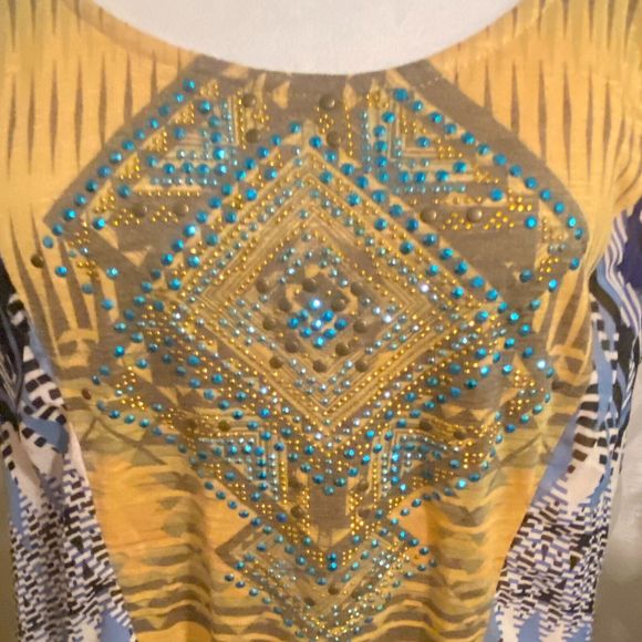 Rhinestone Western Boho Top Size XL - Picture 3 of 10